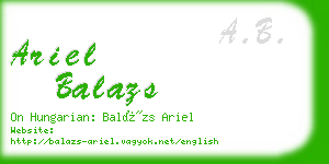 ariel balazs business card